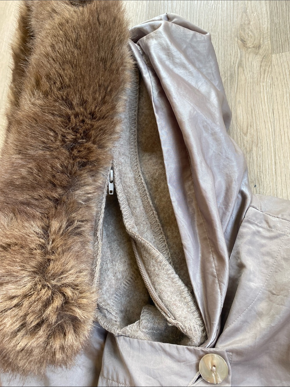 Vintage Linda Lundström La Parka 3-in-1 Coat Heather Grey Taupe Minimalist Small - Picture 7 of 14